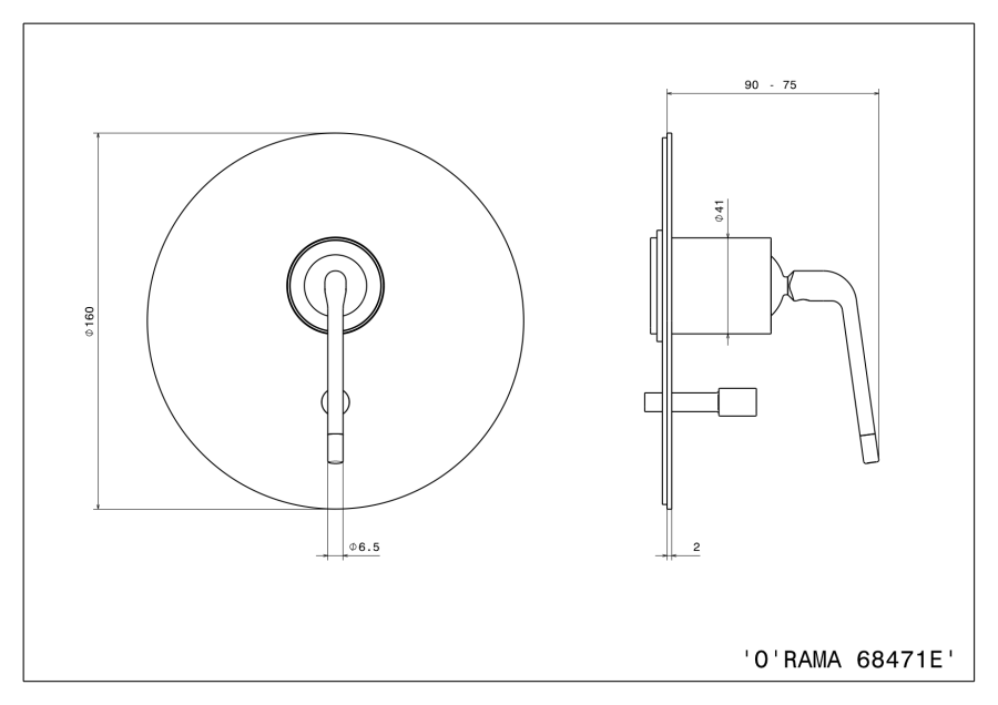 Cмеситель для душа Newform O’Rama, настенный, встраиваемый, переключатель на 2 выхода, внешняя часть, цвет Copper satin+Matt black - изображение 1