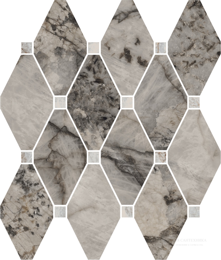 La Fabbrica Ava Керамогранит Octagone Gemstone Grey lap\ret 30x30