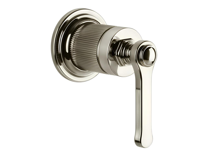 На изображении товар Смеситель Gessi Venti20, настенный, на 1 выход, внешняя часть, цвет Nickel PVD от официального представителя в Москве