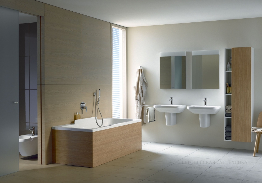 Раковина Duravit DuraStyle подвесная, 550x440 мм, с переливом, 1 отверстие под смеситель, цвет белый - изображение 4