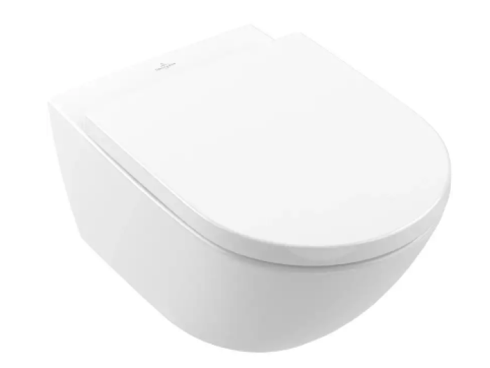 На изображении товар Унитаз подвесной безободковый Villeroy&Boch Subway 3.0 с сиденьем, быстросъёмное, с механизмом плавного опускания, цвет  белый альпийский белый от официального представителя в Москве