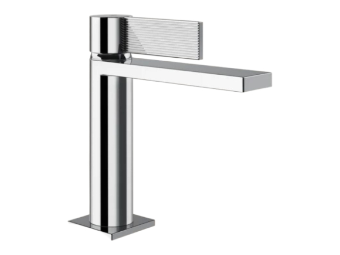 На изображении товар Смеситель для раковины Gessi Inverso, однорычажный, с донным клапаном и соединительными шлангами, Н-178 мм, цвет хром от официального представителя в Москве