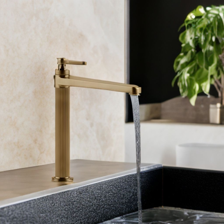 Смеситель для раковины Gessi Venti20 высокий, с донным клапаном, цвет Warm Bronze Br. PVD - изображение 2