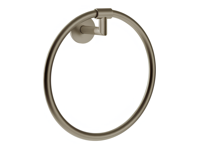 На изображении товар Полотенцедержатель Gessi Ingranaggio, настенный, кольцевой ⌀222 мм, цвет Finox Brushed Nickel от официального представителя в Москве