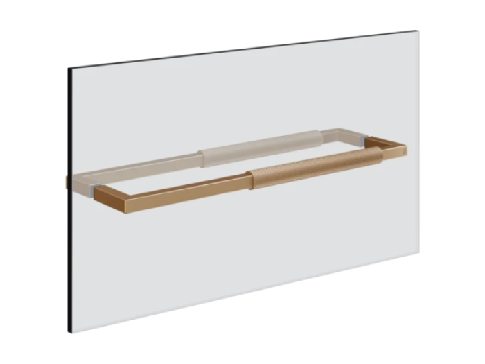 На изображении товар Ручка-полотенцедержатель двухсторонний Gessi Diamantato, 450 мм, цвет Warm Bronze Br. PVD от официального представителя в Москве