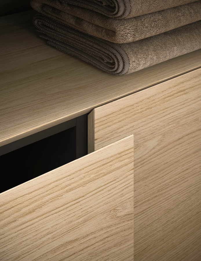 Комплект мебели для ванной комнаты Milldue Noorth Azuco 24.01, отделки: Rovere Mezza Fiamma, мрамор Bianco Siberia - изображение 4