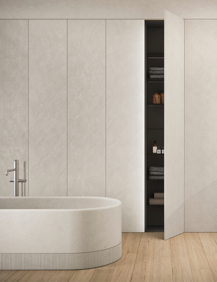 Комплект мебели для ванной комнаты Milldue Noorth Azuco 24.01, отделки: Rovere Mezza Fiamma, мрамор Bianco Siberia - изображение 5