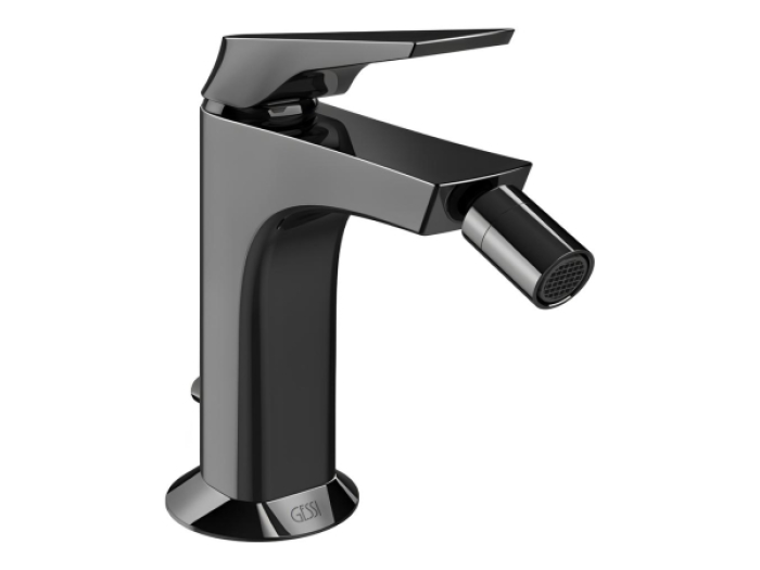 На изображении товар Смеситель для биде Gessi Ventaglio, однорычажный, с донным клапаном, цвет Black Metal PVD от официального представителя в Москве