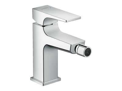 На изображении товар Смеситель для биде Hansgrohe Metropol, однорычажный, со сливным клапаном Push-Open, цвет хром от официального представителя в Москве