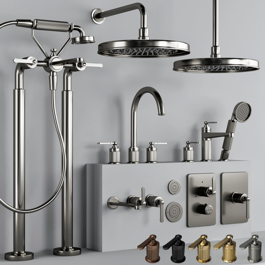 Смеситель для ванны Gessi Venti20, напольный, с душевой лейкой, внешние части, цвет Warm Bronze Br. PVD - изображение 4