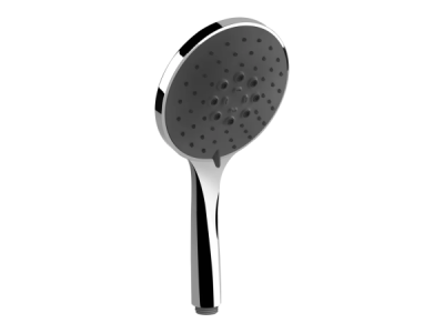На изображении товар Ручная лейка Gessi Тechnical Accessories, Ø130 мм, 3-позиционная, с чёрной вставкой, цвет Chrome от официального представителя в Москве