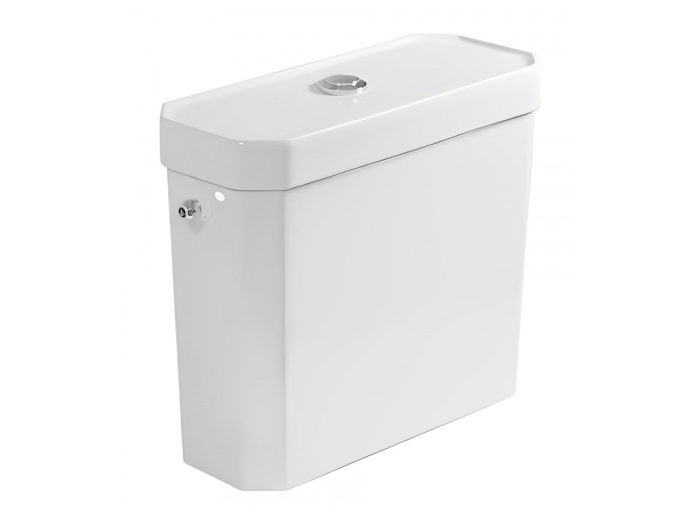 На изображении товар Бачок моноблока Duravit Series 1930, 430х175 мм, для подключения воды снизу слева, цвет белый глянцевый с покрытием WonderGliss от официального представителя в Москве