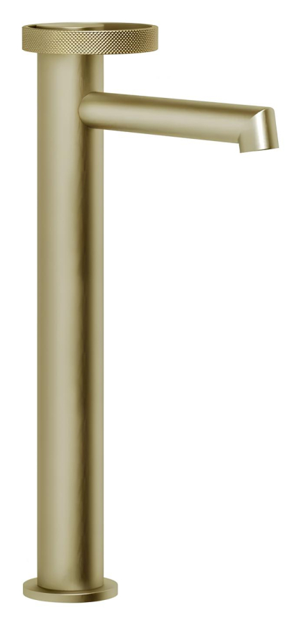 Смеситель для раковины Gessi Anello, высокий, c коротким изливом, цвет Brushed Brass PVD