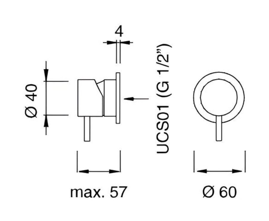Смеситель CeaDesign Milo360, настенный, встраиваемый, однорычажный, внешняя часть, сталь, цвет Black Diamond сатинированный - изображение 1