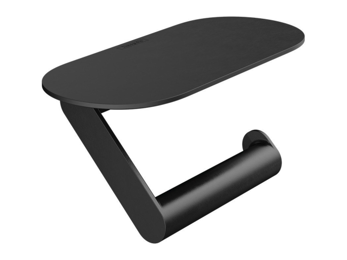 На изображении товар Бумагодержатель Hansgrohe WallStoris, с полкой, цвет чёрный матовый от официального представителя в Москве