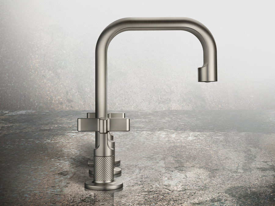 Смеситель для раковины Gessi Inciso, на 3 отверстия, средний, с донным клапаном, соединительными шлангами, цвет Chrome - изображение 1