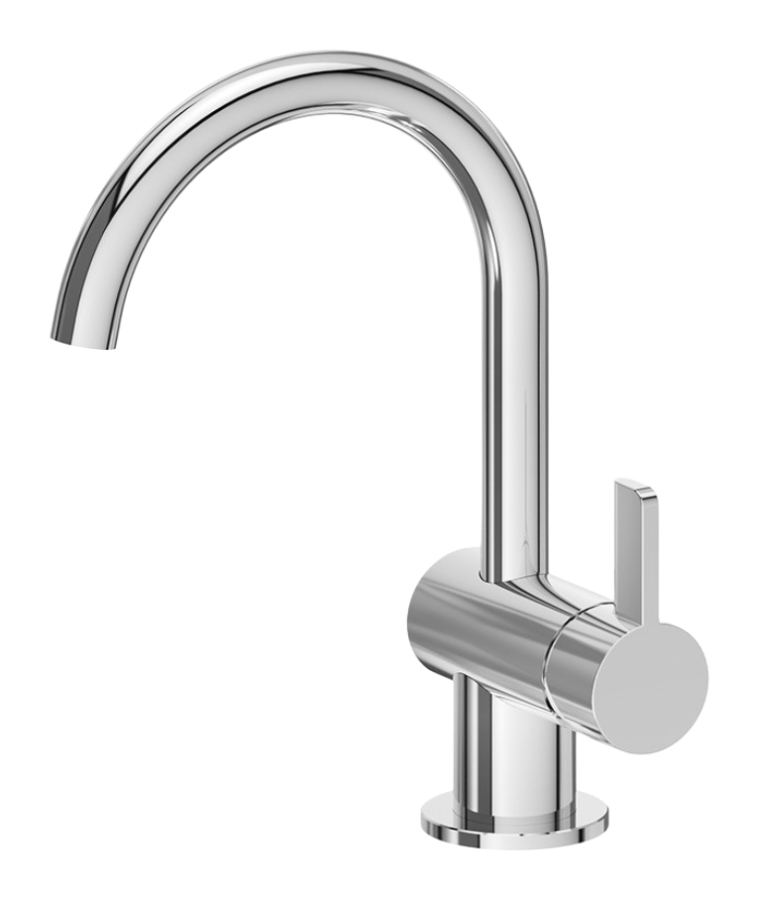 Смеситель для раковины Newform Blink Chic h254 мм, однорычажный, на 1 отверстие, излив 150 мм, без донного клапана, цвет PVD Gun Metal