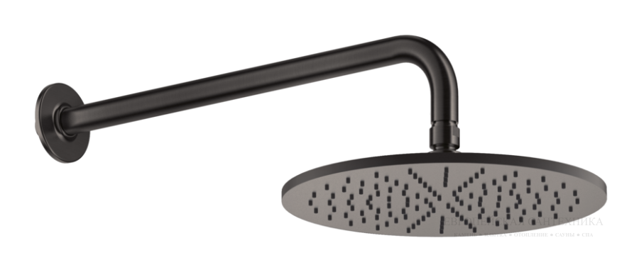 Верхний душ Gessi Inciso Ø300 мм, настенный, цвет Black Metal Brushed PVD