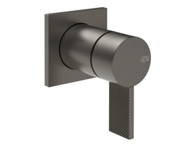 На изображении товар Смеситель для душа Gessi Inverso, настенный, на 1 выход, внешняя часть, цвет Black Metal Brushed PVD от официального представителя в Москве