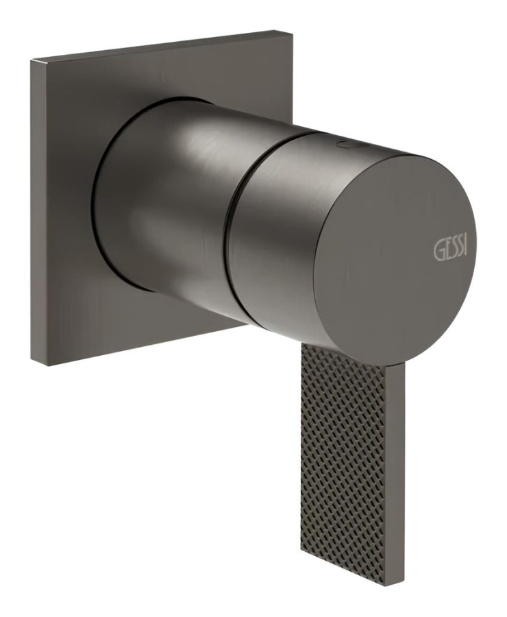 Смеситель для душа Gessi Inverso, настенный, на 1 выход, внешняя часть, цвет Black Metal Brushed PVD