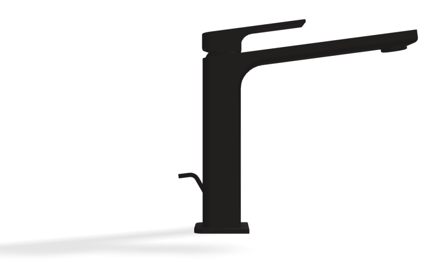 Смеситель для раковины Carlo Frattini Fit, высокий, без донного клапана, с 2 гибкими шлангами, Н-195 мм, цвет чёрный матовый - изображение 2