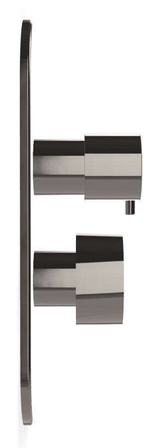 Смеситель Carlo Frattini SO, с переключателем на 2/3 потребителя, без ручек, Н-290 мм, внешняя часть, цвет чёрный хром - изображение 2