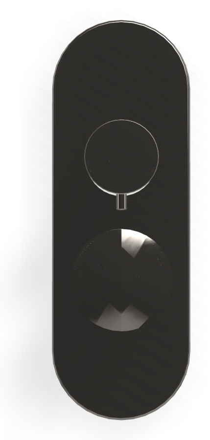 Смеситель Carlo Frattini SO, с переключателем на 2/3 потребителя, без ручек, Н-290 мм, внешняя часть, цвет чёрный хром - изображение 1