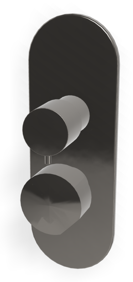 Смеситель Carlo Frattini SO, с переключателем на 2/3 потребителя, без ручек, Н-290 мм, внешняя часть, цвет чёрный хром