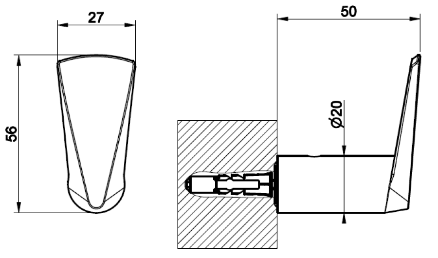 Крючок Gessi Ventaglio, 27x50xh56 мм, настенный, цвет Warm Bronze Brushed PVD - изображение 1