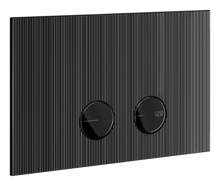 Клавиши смыва Gessi с панелью Rigato, для унитаза, к инсталляции Geberit (Geberit Sigma 8 и Geberit Sigma 12), цвет Black Metal PVD