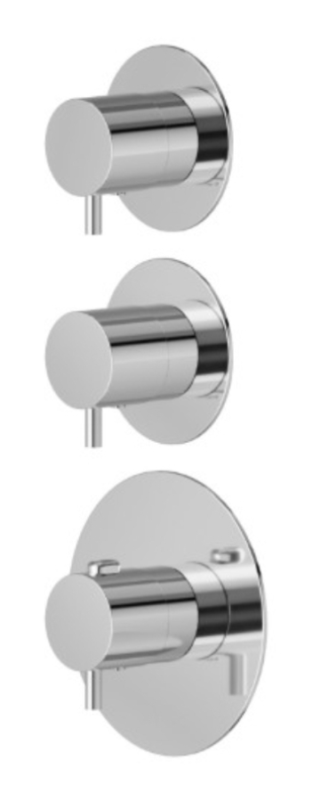 Термостат для душа Newform O’Rama, на 2 выхода, настенный, встраиваемый, с розетками, внешняя часть, цвет хром