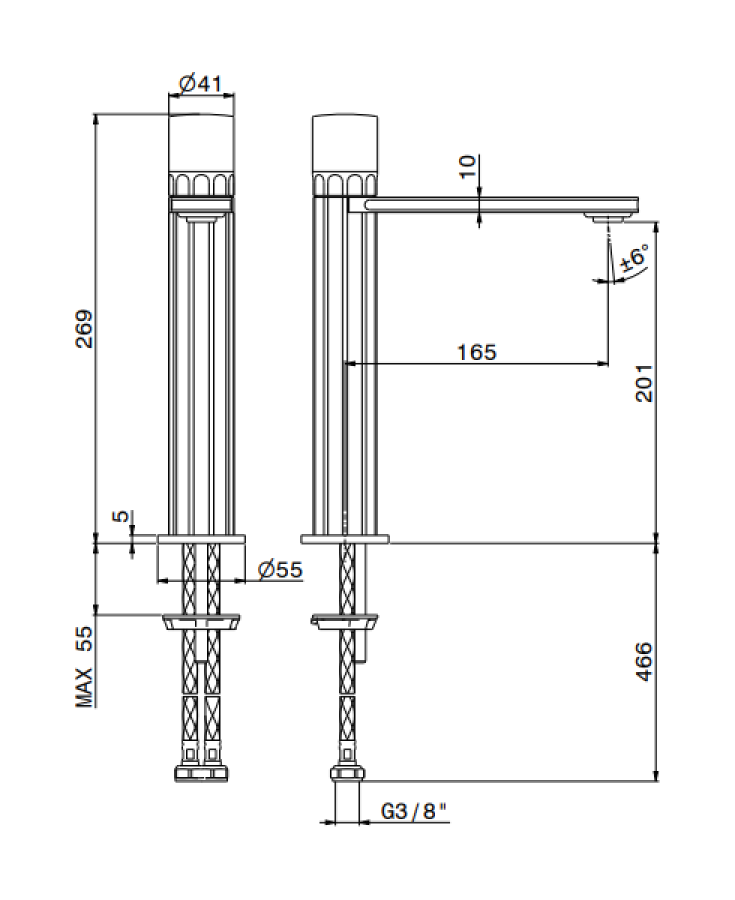 Cмеситель для раковины Newform Ionika, однорычажный, на 1 отверстие, без донного клапана, цвет PVD Br. Copper Bronze - изображение 1