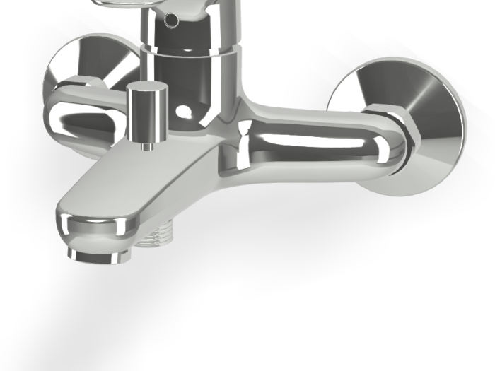 На изображении товар Смеситель для ванны Carlo Frattini Serie 22, однорычажный, настенный, без ручного душа, с переключателем, Н-111 мм, цвет хром от официального представителя в Москве