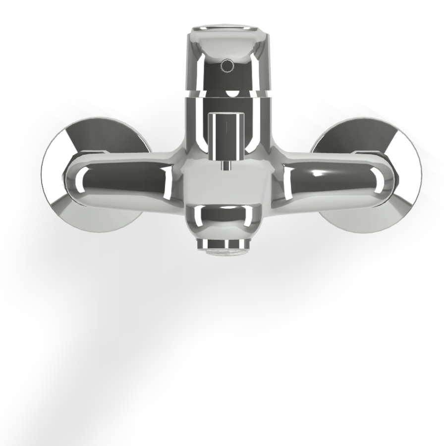 Смеситель для ванны Carlo Frattini Serie 22, однорычажный, настенный, без ручного душа, с переключателем, Н-111 мм, цвет хром - изображение 1