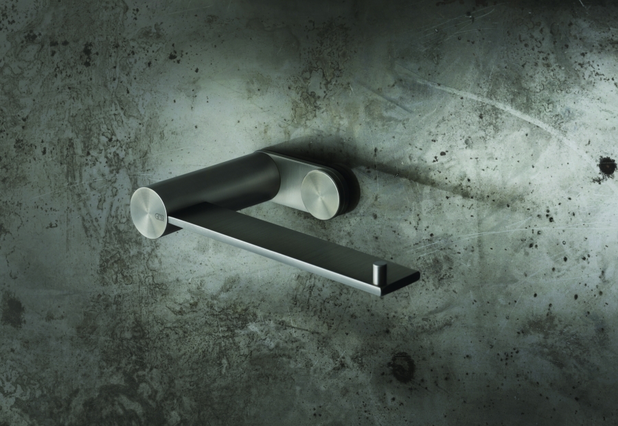 Бумагодержатель Gessi 316, настенный, без крышки, цвет Warm Bronze Brushed PVD - изображение 1