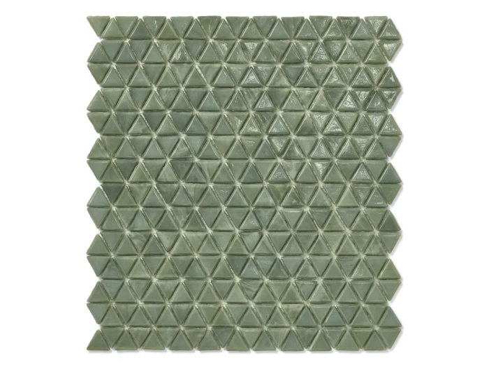 На изображении товар Sicis Смальтовая мозаика Trigono Mosaic Salvia chips size 19x21 mm sheet-size 284x300 mm от официального представителя в Москве