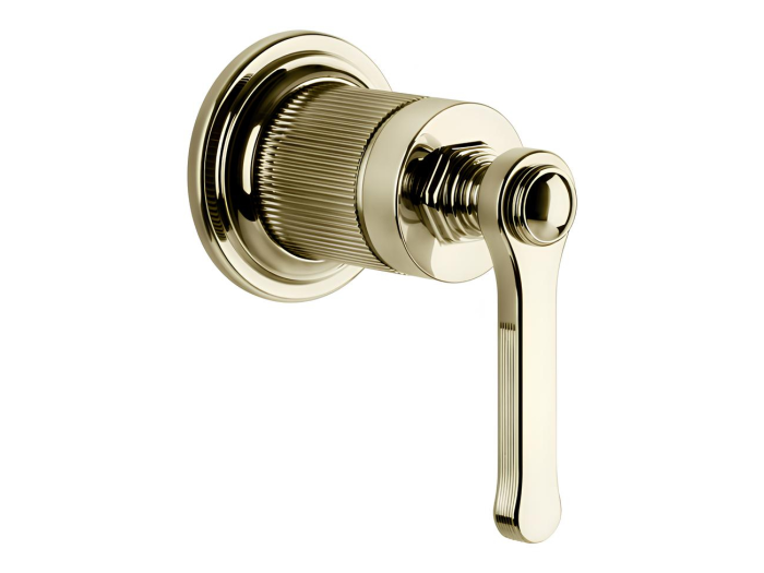 На изображении товар Смеситель Gessi Venti20, настенный, на 1 выход, внешняя часть, цвет Brass PVD от официального представителя в Москве