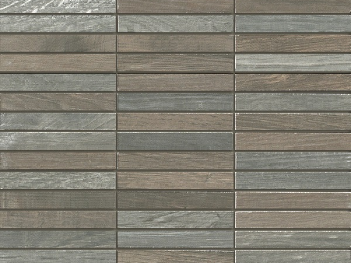 На изображении товар Kronos ceramiche Керамогранит Wood side 10X1,5 Wood Dark Mosaico 30x30 от официального представителя в Москве