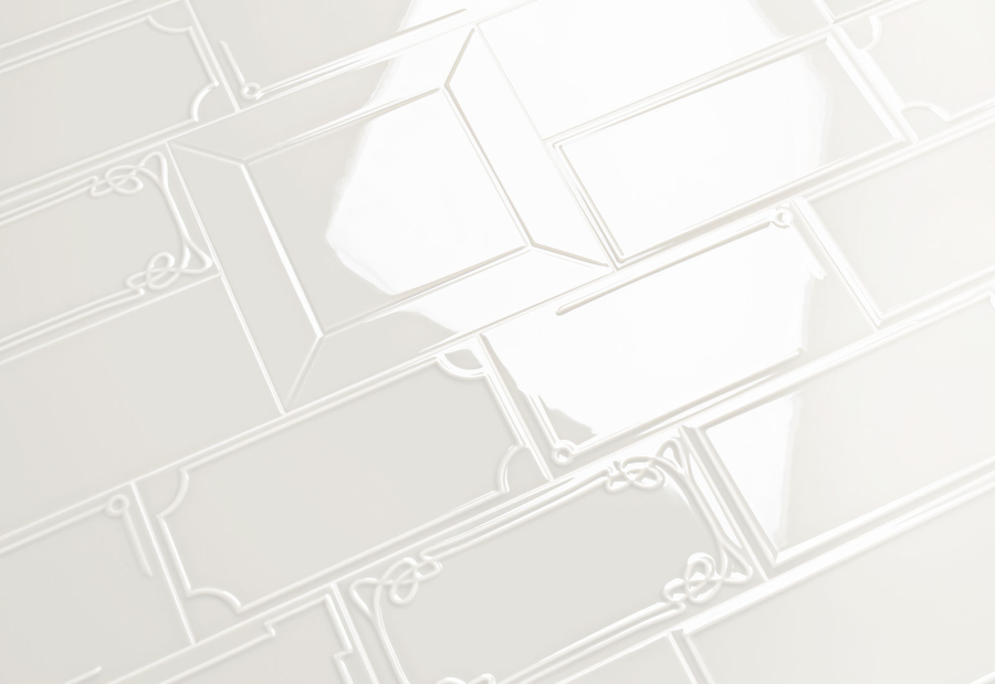 Etruria Керамическая плитка ART DÉCO 12.4X25 Vector Frame B White - изображение 1