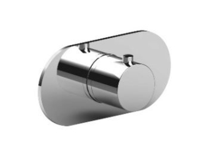 На изображении товар Термостат для душа Fantini Mare, ручка, впуски 3/4'', без запорного вентиля G591B+D391A, внешняя часть, цвет белый матовый от официального представителя в Москве