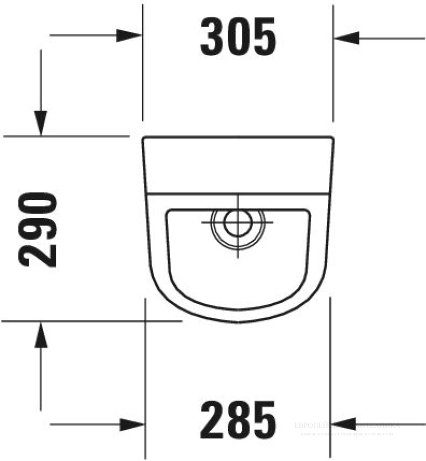 Писсуар Duravit D-Code подвесной, 305 х 295 мм, подача воды сзади, цвет белый - изображение 2