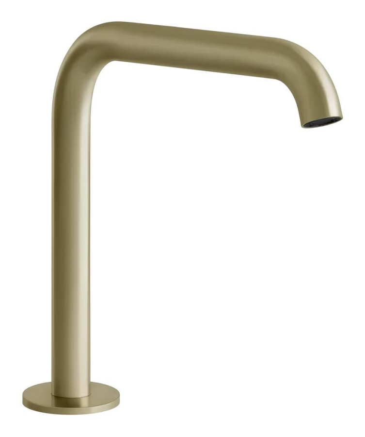 Излив для раковины Gessi316, средний, на горизонтальную поверхность, цвет Brushed Brass PVD