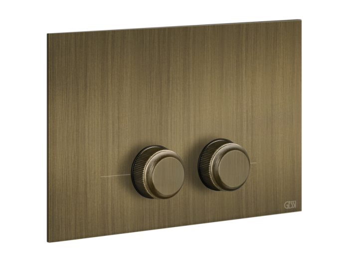 На изображении товар Клавиши смыва Gessi Venti20, совместимость с Geberit Sigma 8 и Sigma 12, цвет Antique Brass от официального представителя в Москве