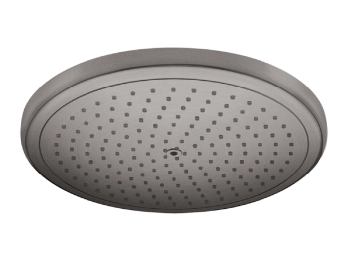 На изображении товар Верхний душ Hansgrohe Croma, настенный/потолочный, Ø 280 мм, цвет шлифованный черный хром от официального представителя в Москве