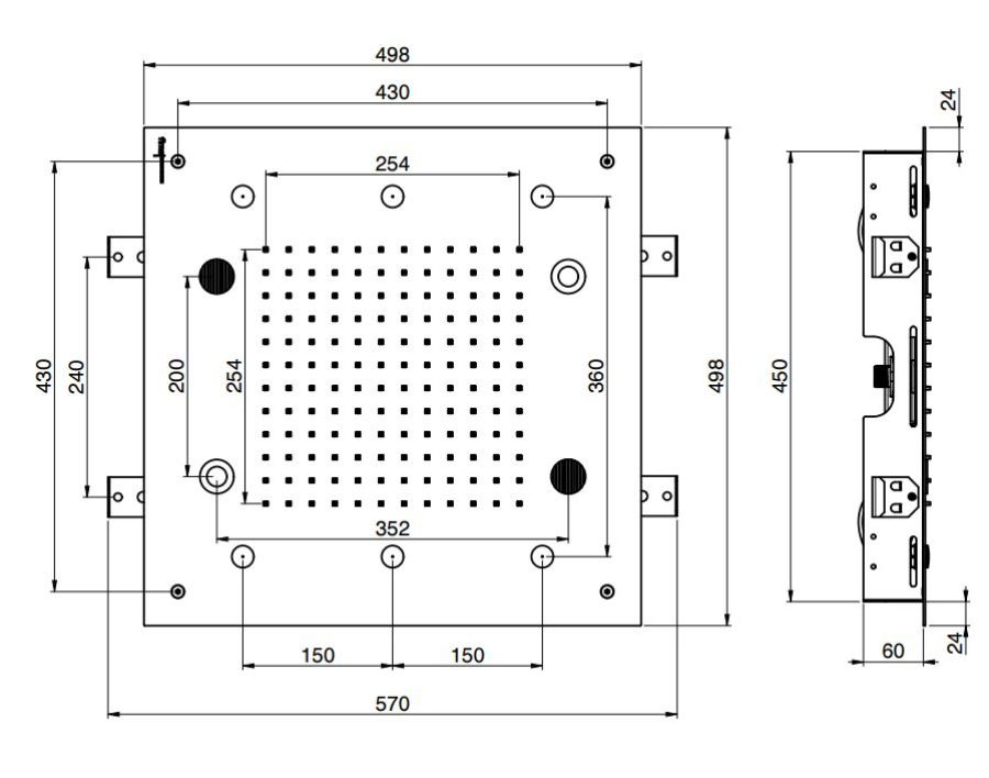 Верхний душ Carlo Frattini Harmonia, потолочный, с защитой от известкового налёта, с LED подсветкой для хромотерапии, пультом, аудио/bluetooth, 500x500 мм, цвет брашированный чёрный хром - изображение 2