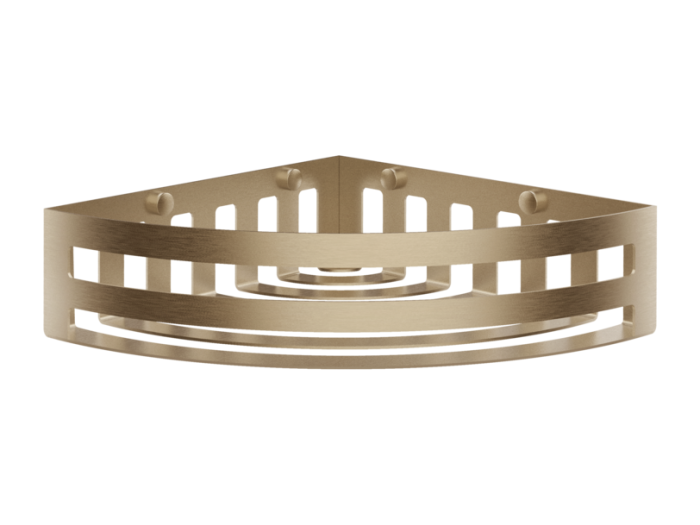 На изображении товар Полка угловая Gessi Rilievo, настенная, цвет Warm Bronze Brushed PVD от официального представителя в Москве