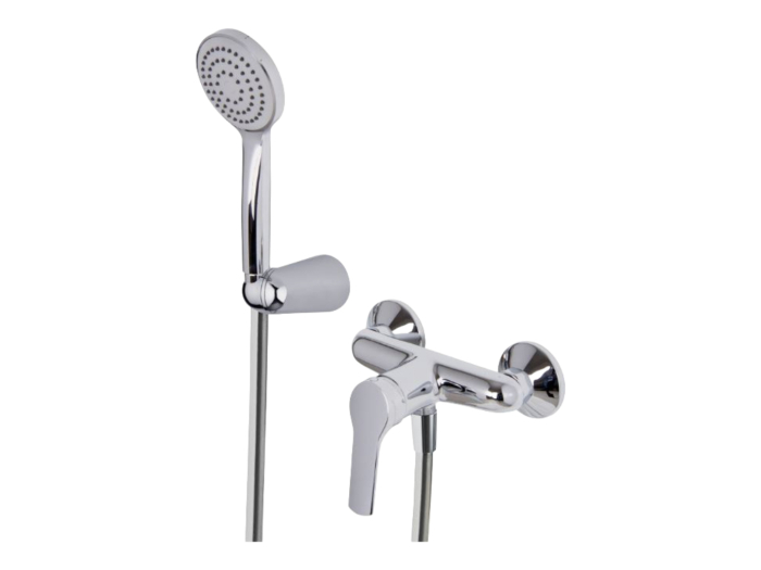 На изображении товар Смеситель для душа Carlo Frattini Serie 4, с душевым комплектом, глубина 145 мм, цвет хром от официального представителя в Москве