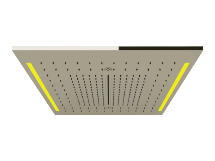 На изображении товар Накладная панель верхнего душа Gessi Colour, с подсветкой, 500x500 мм, цвет Nickel PVD от официального представителя в Москве