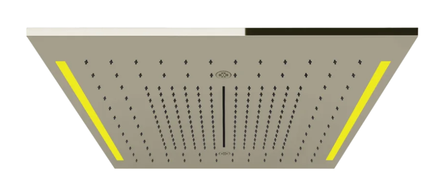 Накладная панель верхнего душа Gessi Colour, с подсветкой, 500x500 мм, цвет Nickel PVD