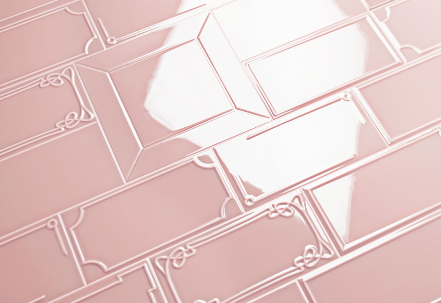 Etruria Керамическая плитка ART DÉCO 12.4X25 Vector Frame E Light Pink - изображение 1